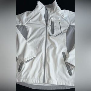Free Country White & Grey Women’s Hooded Jacket Size XL EUC